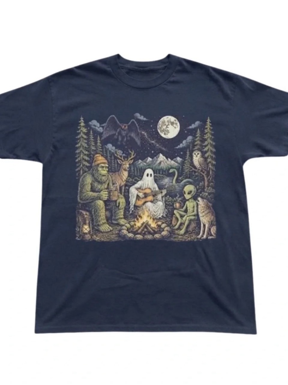 Navy Ghost Campfire Graphic Tee, National Parks shirt